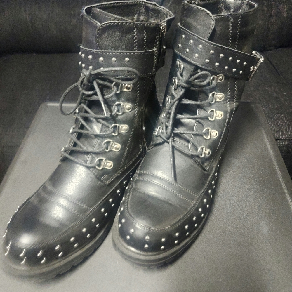 Studded combat boots